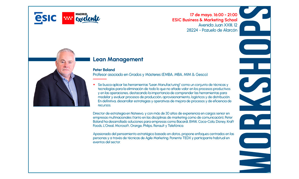 Lean Management. Programa del encuentro y biografía del docente, Peter Boland.
